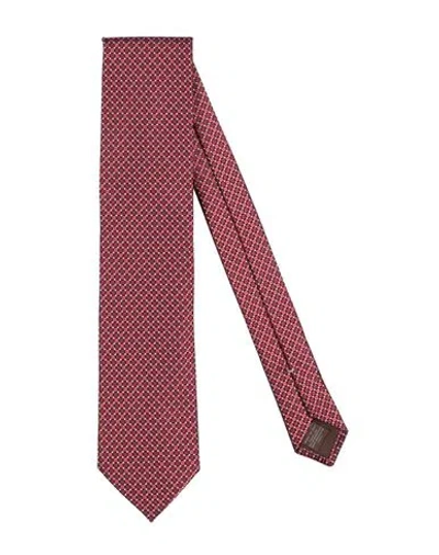 Canali Man Ties & Bow Ties Burgundy Size - Silk In Red