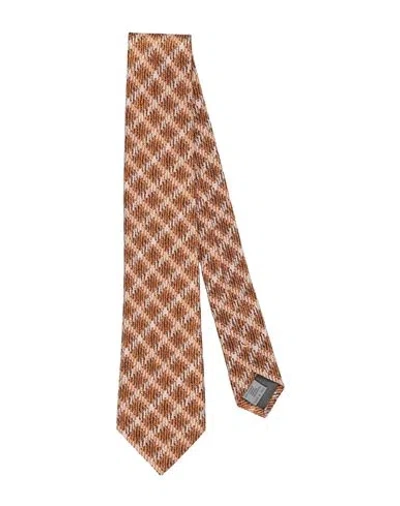 Canali Man Ties & Bow Ties Camel Size - Silk, Cotton In Beige
