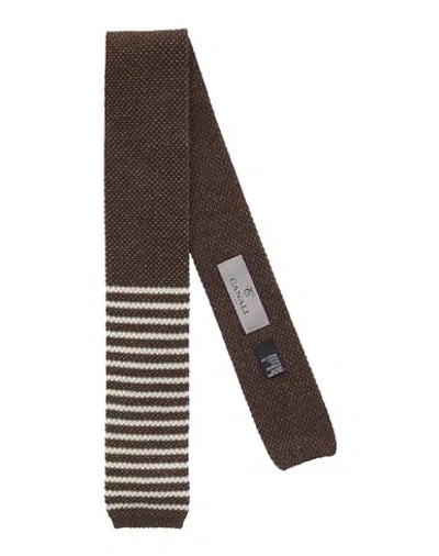 Canali Man Ties & Bow Ties Chocolate Brown Size - Cotton