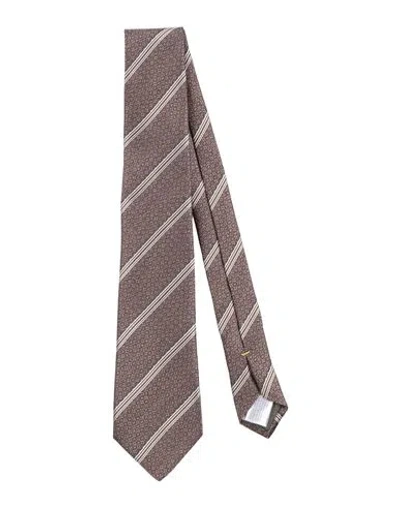 Canali Man Ties & Bow Ties Dark Brown Size - Silk