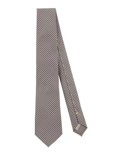 Canali Man Ties & Bow Ties Dark Brown Size - Silk In Brown