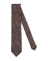 Canali Man Ties & Bow Ties Dark Brown Size - Silk In Brown