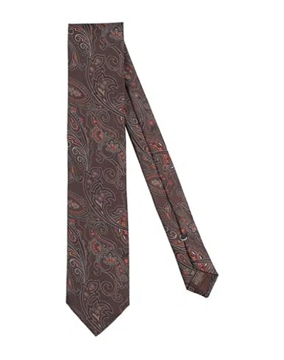 Canali Man Ties & Bow Ties Dark Brown Size - Silk