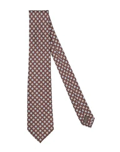 Canali Man Ties & Bow Ties Dark Brown Size - Silk