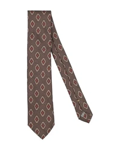 Canali Man Ties & Bow Ties Dark Brown Size - Silk