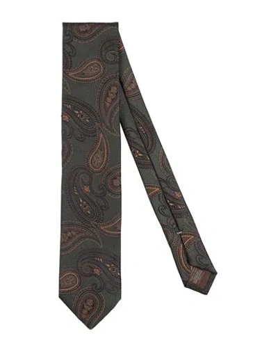 Canali Man Ties & Bow Ties Dark Green Size - Silk