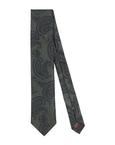 Canali Man Ties & Bow Ties Dark Green Size - Silk