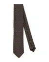 Canali Man Ties & Bow Ties Dark Green Size - Virgin Wool, Silk In Green