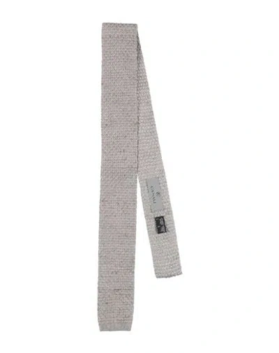 Canali Man Ties & Bow Ties Taupe Size - Silk, Linen In Grey
