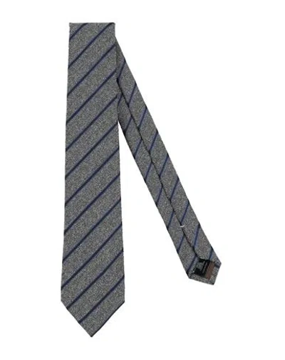 Canali Man Ties & Bow Ties Grey Size - Silk, Cotton, Polyamide, Wool In Gray