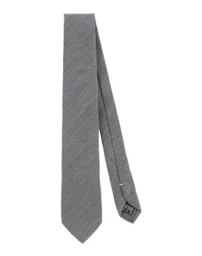 Canali Man Ties & Bow Ties Grey Size - Silk, Cashmere