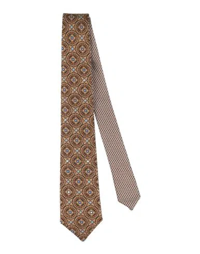 Canali Man Ties & Bow Ties Khaki Size - Silk In Beige