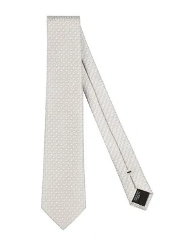 Canali Man Ties & Bow Ties Light Grey Size - Silk, Polyamide In Gray