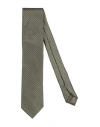 Canali Man Ties & Bow Ties Military Green Size - Silk In Green