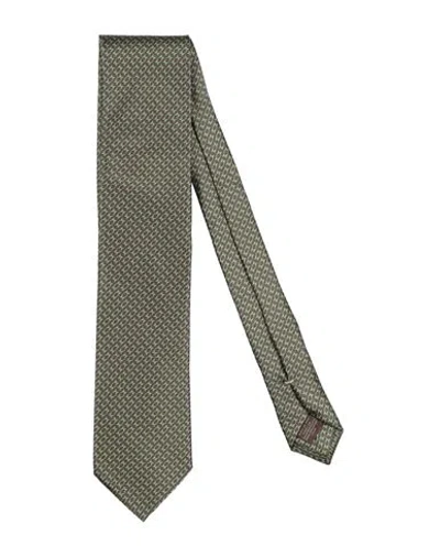 Canali Man Ties & Bow Ties Military Green Size - Silk