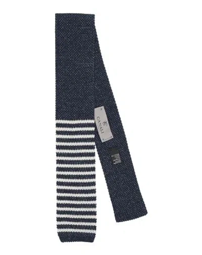 Canali Man Ties & Bow Ties Navy Size - Cotton In Navy Blue