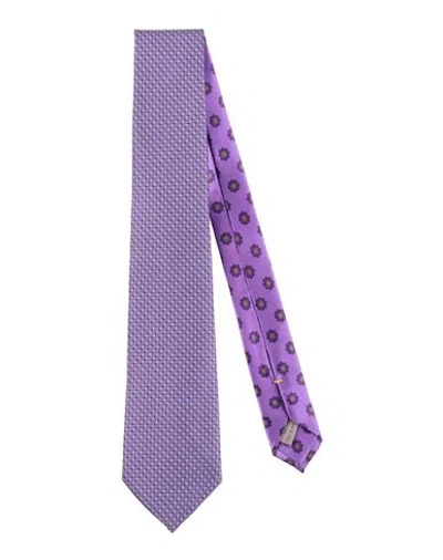 Canali Man Ties & Bow Ties Purple Size - Silk