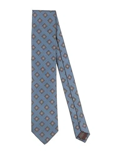 Canali Man Ties & Bow Ties Slate Blue Size - Silk