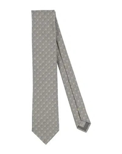Canali Man Ties & Bow Ties Taupe Size - Wool, Silk In Grey