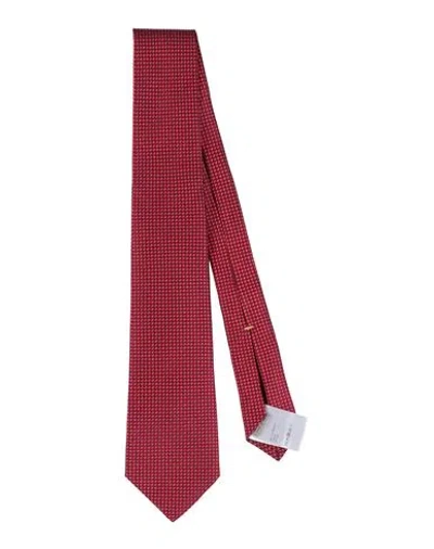 Canali Man Ties & Bow Ties Tomato Red Size - Silk