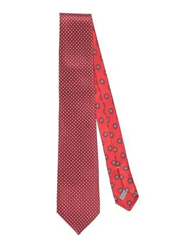 Canali Man Ties & Bow Ties Tomato Red Size - Silk