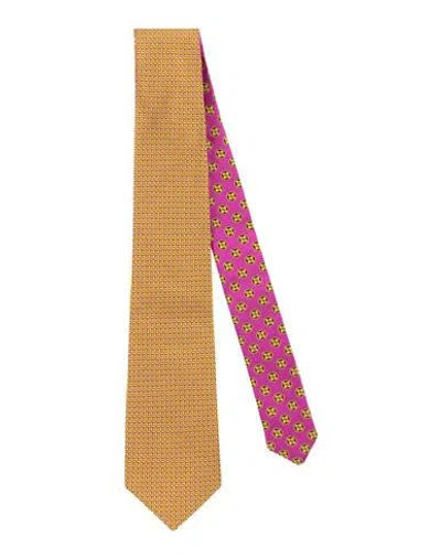 Canali Man Ties & Bow Ties Yellow Size - Silk