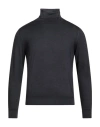 Canali Man Turtleneck Midnight Blue Size 36 Wool, Silk In Blue
