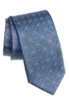 Canali Medallion Silk Jacquard Tie In Multi