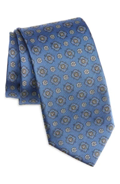 Canali Medallion Silk Jacquard Tie In Multi
