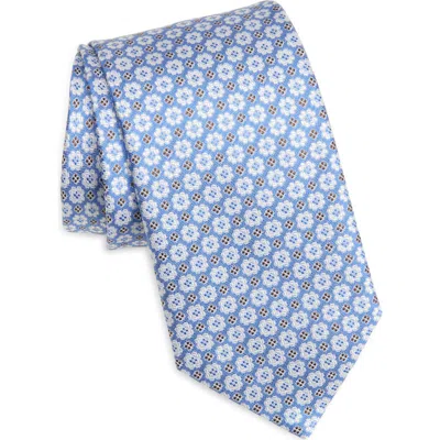 Canali Medallion Silk Tie In Blue