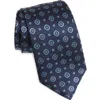 Canali Medallion Silk Tie In Blue