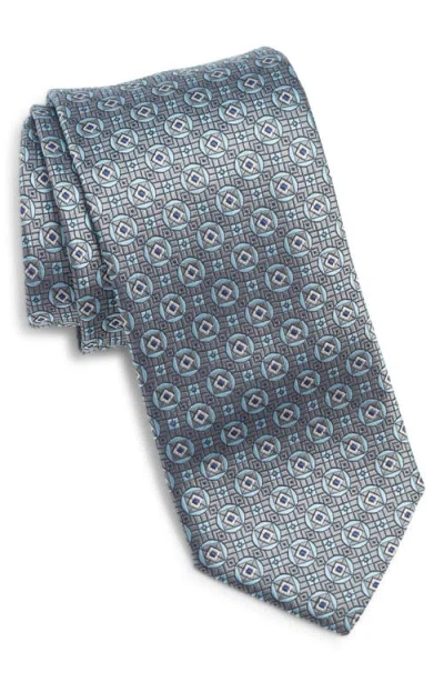 Canali Medallion Silk Tie In Blue