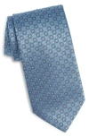 Canali Medallion Silk Tie In Blue