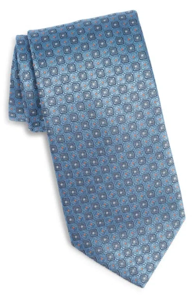 Canali Medallion Silk Tie In Blue