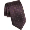 Canali Medallion Silk Tie In Brown
