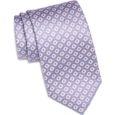 Canali Medallion Silk Tie In Light Purple