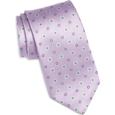 Canali Medallion Silk Tie In Pink