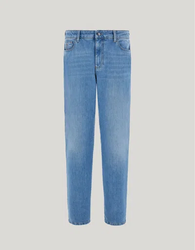 Canali Medium Blue Comfort Denim Regular-fit Levante Jeans