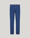 Canali Medium Blue Regular Fit Five-pocket Denim Pants In Blue