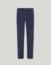 Canali Medium Blue Regular Fit Five-pocket Denim Pants With Contrasting Pocket In Blue