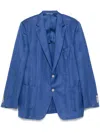 Canali Mélange-effect Blazer In Blue