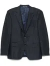 Canali Mélange-effect Blazer In Blue