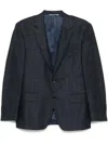 Canali Mélange-effect Blazer In Blue
