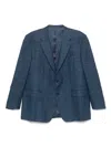 Canali Mélange-effect Blazer In Blue