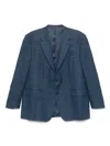 Canali Mélange-effect Blazer In Blue