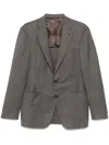 Canali Mélange-effect Blazer In Brown