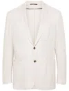 Canali Single Breasted Blazer In Neutrals
