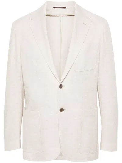 CANALI MÉLANGE-EFFECT SINGLE-BREASTED BLAZER