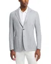 Canali Melange Jersey Soft Jacket In Grey