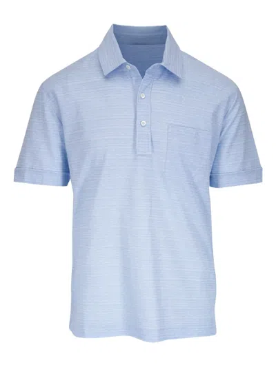 Canali Mélange Polo Shirt In Blue
